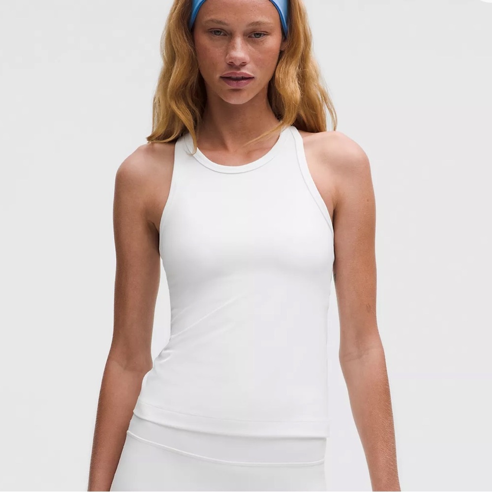 Lululemon Align Waist Length White Racerback Tank Top